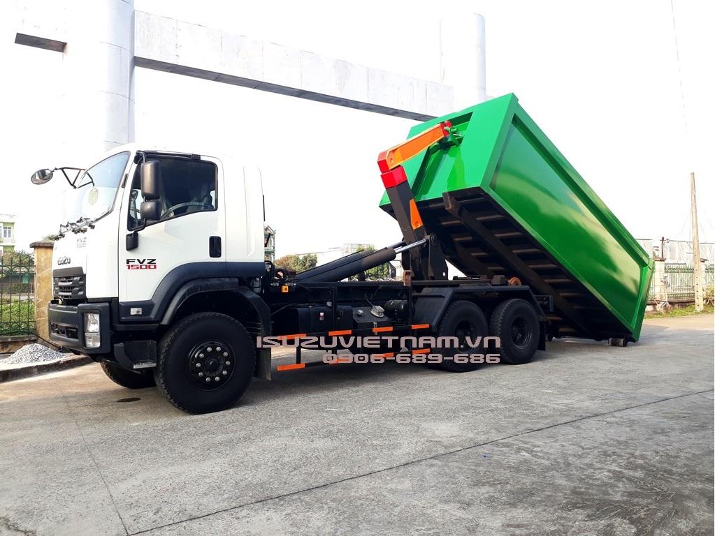 XE CHỞ RÁC THÙNG RỜI (HOOKLIFT) 22 KHỐI ISUZU FVZ34QE4