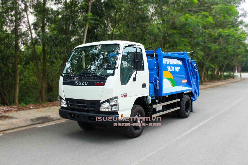 XE ÉP RÁC 3 KHỐI ISUZU QKR77FE4 – NÂNG CẶP
