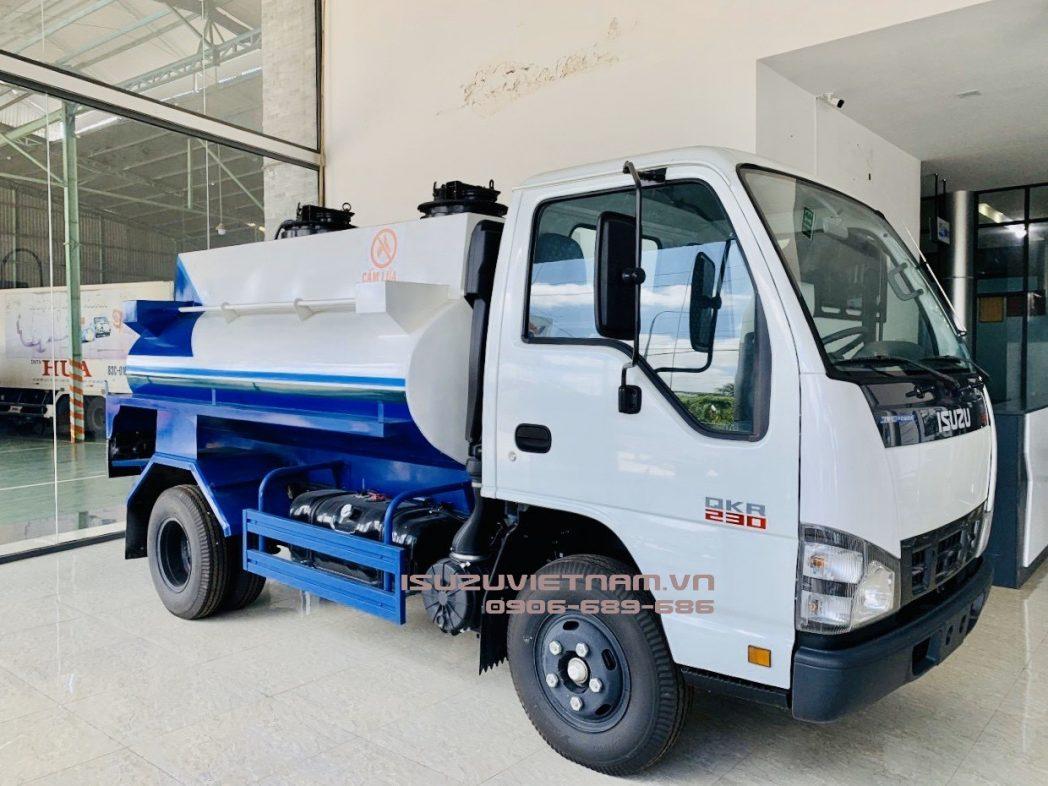 XE BỒN CHỞ XĂNG DẦU 3 KHỐI ISUZU QKR77FE4